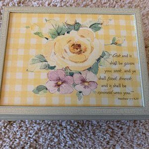 Trinket/Jewelry Box with Biblical Script